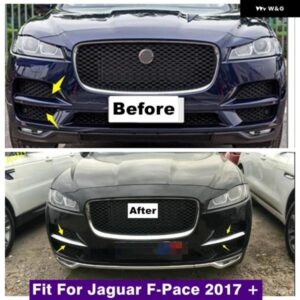 ジャガー フロントヘッドグリル レーシング グリル エアスクープ フォグランプ ライトパネル カバー トリム F ペース 2017 - 2023