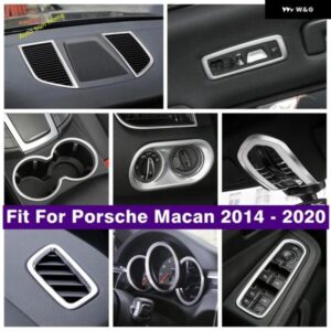 ポルシェ ダッシュボード AC エアリフトボタン ライトコントロールカップホルダー パネル カバー トリム マカン 2014 - 2023 マット