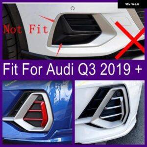 アウディ Q3 2019 - 2023 フォグライト グリルフロントバンパー フォグランプ グリル ABS レーシング グリルカバー トリム 交換