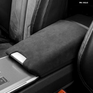 アウディ アームレスト ボックス 蓋カバー ブラック レッドアルカンタラトリム シェル A6 2019-22