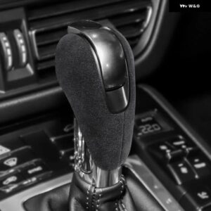 ポルシェ ALCAN TARA ギアレバースティックシフトハンドルカバー 粘着シースパネル MACAN パナメーラ 718 911 カイエン 201