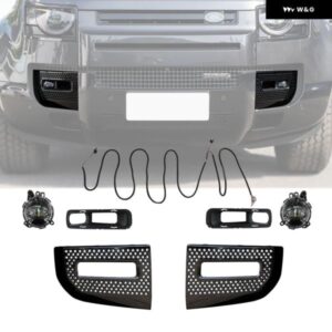 ランドローバー 1セット 車 LED フォグランプ キット デイタイム ランニングライト フォグランプ カバー ハーネス ディフェンダー 2020 2021 2022