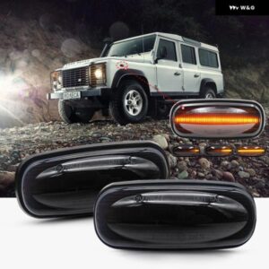 ランドローバー 2X アンバー LED サイド マーカー ライト リピーター インジケータ ー ランプ ディスカバリー 2 99-04 ディフェンダー フリ