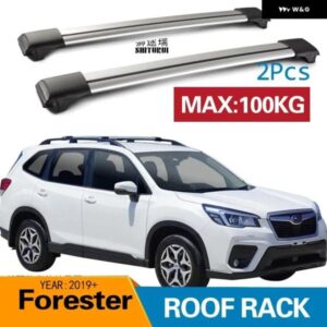 スバル 2個 ルーフバー フォレスター 2019-23 合金サイドバークロスレール ルーフラックキャリア CUV SUV LED