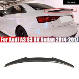 アウディ リア トランク ブーツリップ スポイラー ウイングリップ /カーボンルック A3 S3 8V セダン 2014-2017 リアルーフリップ スポイラー