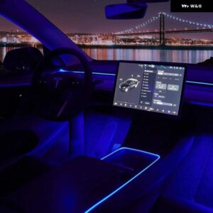 テスラ 2016-2023 モデル 3 Y S 車内ネオンライト APP 制御 ダッシュボード LED ストリップ ライトアンビエントライト 12V