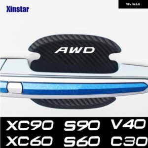 ボルボ 4個 カーボンドアハンドル ステッカー S60 XC90 V40 V50 V60 V70 S80 S90 V90 C30 C70 XC70 XC60 XC40 AWD