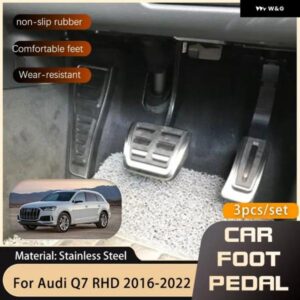 アウディ RHD ペダル Q7 4メートル 2016 2022 アクセルブレーキ フットレスト ステンレス ノンスリップペダル カバー パッド 2018-21