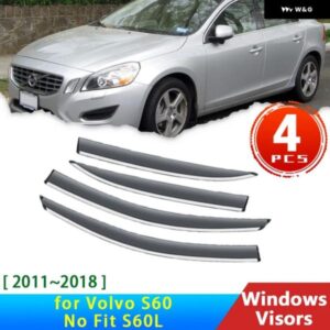 ボルボ ディフレクター S60 2 II 2011 2018 2012 2014 ウィンドウ バイザーレイン アイブロウ ガードサンバイザースモーク フロントガラス