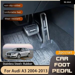 アウディ 2X ペダル パッド カバー A3 8P 2004 2013 ステンレス ノンスリップ穴あけ不要ガスアクセルブレーキペダル カバー 部品