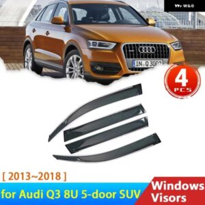 アウディ フロントガラス Q3 8U 2013 2018 5 ドア SUV ディフレクターサイドウィンドウ バイザートリム レイン アイブロウ ガード 2015 2016