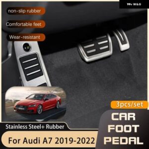 アウディ フットペダル カバー A7 4K8 2019-22 ガスアクセルブレーキノンスリップ ステンレス ペダル パッド