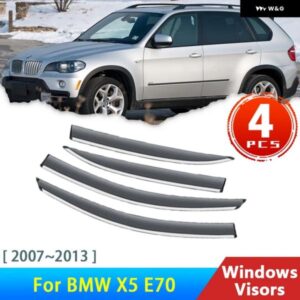 BMW ディフレクター X5 2GE 2TH II E70 2007 2013 2019 ウィンドウ バイザーレイン アイブロウ ガードバイザープロテクターカバー 2015