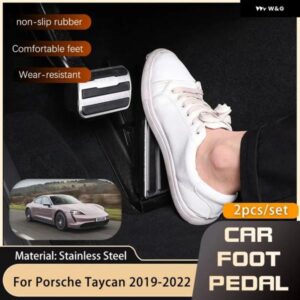 ポルシェ ステンレス フットペダル タイカンクロススポーツツーリスモ 2019-22 ガスアクセルブレーキノンスリップペダル