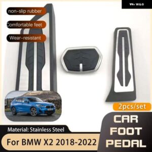 BMW フットペダル X2 F39 2018-22 アクセル ブレーキ ステンレス 穴 あけ不要 滑り止め ペダル カバー パッド