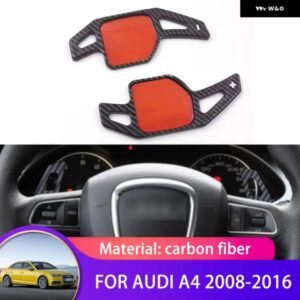 アウディ 2個 ステアリングホイール 延長パドルシフト A4 B8 2008-16 カーボンシフター