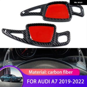 アウディ カーボン ステアリングホイール パドルシフト A7 4K8 2019-22 シフター パドル延長 ステッカー 装飾 2PC