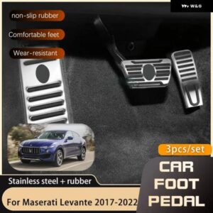 マセラティ ステンレス ペダル マセラティレヴァンテ 2017-22 アクセルブレーキレストフットなし穴あけペダル カバー