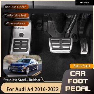 アウディ AT MT フットペダル A4 B9 2016-22 燃料ブレーキ フットレスト ステンレス ノンスリップペダル カバー