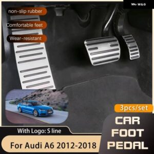 アウディ フットペダル A6 C7 2012 2018 アクセルブレーキドリルなしノンスリップレストフットペダル スタイリング 2013-16