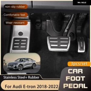 アウディ フットペダル E-TRON 2018-22 燃料ブレーキ フットレスト 穴あけなしペダル カバー パッド AT MT