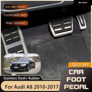 アウディ AT MT ペダル A8 D4 2010-17 ガスブレーキなし穴あけレストフットペダル カバー