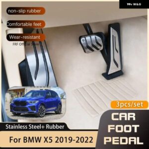 BMW ステンレス ペダル X5 IX5 G05 2019-22 ガス燃料ペダル ブレーキ フットレスト ノンスリップペダル カーパーツ