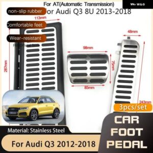 アウディ Q3 RS MK1 8U 2012-18 ステンレス ペダル アクセルブレーキ 滑り止め ペダル カバー パッド