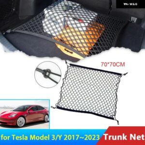 テスラ 自動モデル 3 Y 2022 2023 2017-21 トランク カーゴネットナイロン弾性収納オーガナイザー