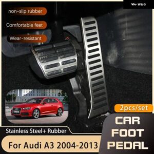 アウディ フットペダル A3 8P 2004 2013 ガス燃料アクセルブレーキレストフット ステンレス ノンスリップドリルなしペダル カバー