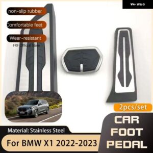 BMW X1 IX1 U11 2021-23 フットペダル アクセル ブレーキ ステンレス 穴 あけ不要 滑り止め ペダル カバー パッド AT MT