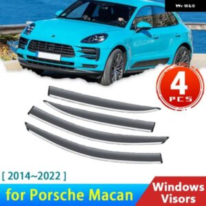 ポルシェ ウィンドウ バイザー マカン 2014 2022 2016 2019 2020 電着ディフレクター雨 ガードサンバイザー