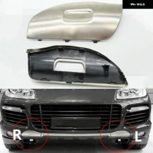 ポルシェ フロントバンパー 牽引フックカバー キャップ ステンレス トラクションシェルハウジング カイエン 2007-2010