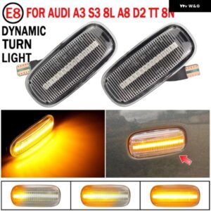 アウディ 2X LED ダイナミック サイド マーカー ウィンカーライト インジケータ ーランプ 8N0 949 127A A3 S3 8L 00-03 A8 D2 99-02 TT 8N 00-06