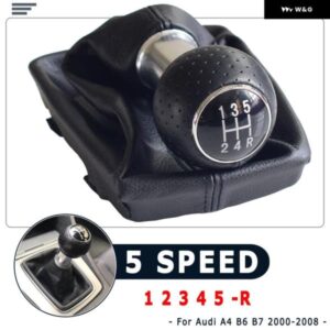 アウディ 黒赤ライン 5/6スピードシフトギアノブレバー GAITOR ブーツカバー AUDI A4 B6 B7 2002-2008