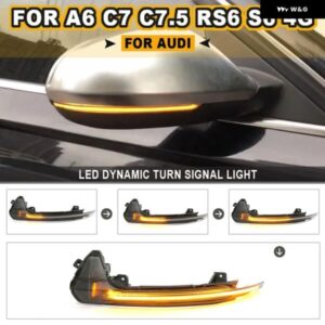 アウディ LED ダイナミック ウィンカーライト A6 C7 C7.5 RS6 S6 4G 2個 サイドウイングバックミラー ウインカー インジケータ ー 2012-2018