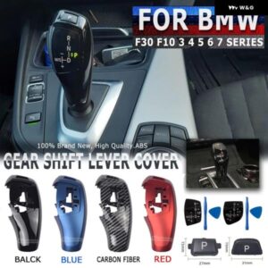 BMW 交換スタイル ギアシフト レバーカバー カーボンパターンレバーギアスティック P ボタン カバー M スポーツ F10 F20 F30 X3 X4 X5