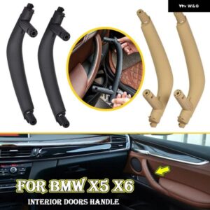 BMW 3ピース ブラック ABS インナー インテリア ドアプルハンドルトリム カバー X5 X6 F15 F16 2014-18 LHD RHD