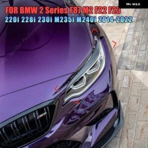 BMW ペア 車フロント ヘッドライト アイブロウ まぶた ステッカー ABS F87 M2 F22 F23 220I 228I 230I M235I M240I 2014-2022