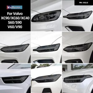 ボルボ 2個 スモークブラック TPU ステッカー クリア ヘッドライト フィルム XC40 XC60 XC90 S60 S90 V60 V90 2020 2021 2022