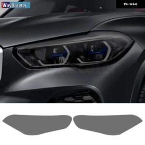BMW 2個 ヘッドライト フィルムクリアスモークブラック TPU ステッカー X5 G05 M F95 2019-23