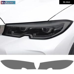 BMW 2個 ヘッドライト フィルムフロントライトクリアスモークブラック TPU ステッカー 3シリーズ F30 F31 F34 G20 G21