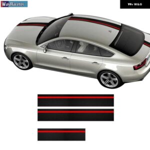 アウディ ボンネット レーシング ストライプ ステッカー ルーフ トランク カーボンビニール デカール A3 S3 A4 A5 A6 A7 RS5 A8 Q3 Q5 Q7 Q8 TT