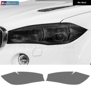 BMW 2個 ヘッドライト フィルムクリアスモークブラック TPU ステッカー X6 F16 X6M F86 2015-19 M50D