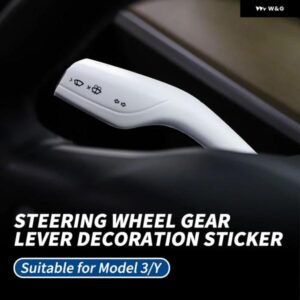 テスラ 2個 ABS ギアシフト カバー 白ステアリングレバープロテクター インテリア 車モデル 3 モデル Y 2019-2023 カー