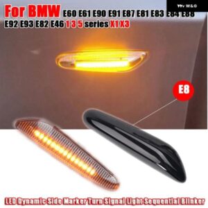 BMW 2個 LED ダイナミック ウィンカーサイド マーカー ライト シーケンシャル ウインカー ライト E90 E91 E92 E93 E60 E61 E81 E82 E83 E84 E88 E46