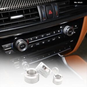 BMW X5 X6 E70 E71 2008-2013 合金レッドエアコンボリュームノブリングトリム インテリア RE ACCESSORIES