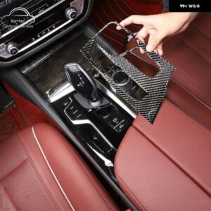 BMW 5シリーズ G30 G38 2018-2022 ソフトカーボンカーセンターシフトパネル 装飾 ステッカー アクセサリー