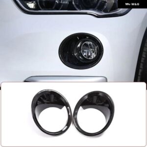 BMW 2個 カーボンスタイル プラスチック クロームフロント フォグライト ランプカバー トリムカーアクセサリー X1 F48 2016-2019 アクセサリー