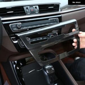 BMW X1 F48 X2 F47 2016-21 ABS カーコンソールエアコン音量ボタン CD パネル 装飾フレームカバー インテリア アクセサリー